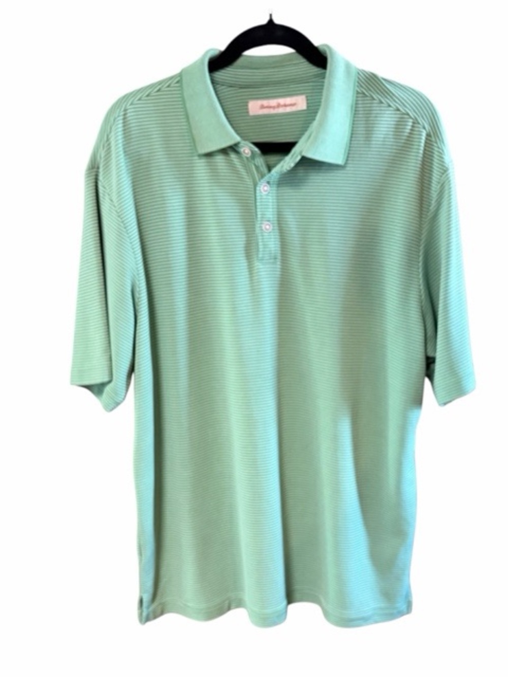 Tommy Bahama Green Striped Polo Shirt